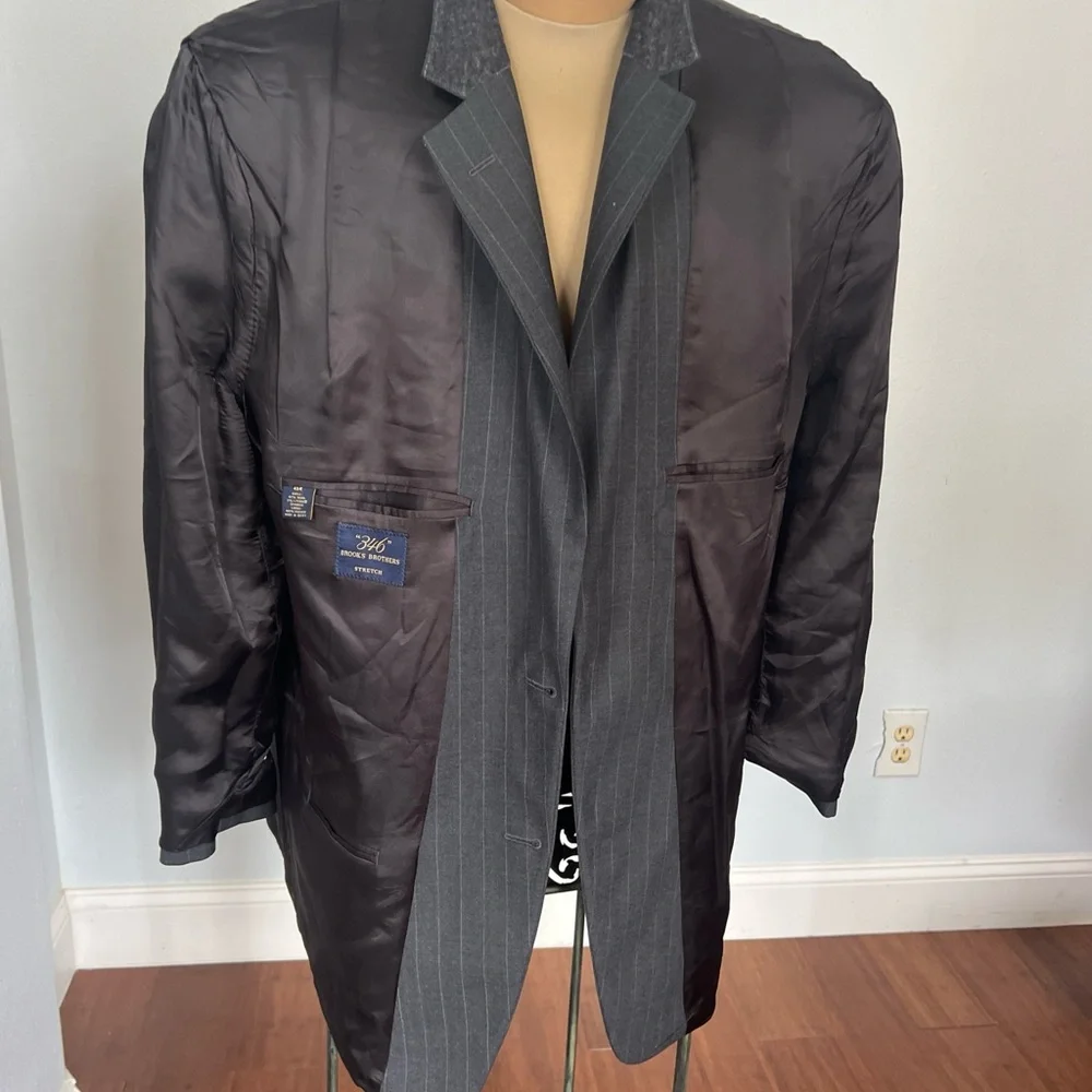 Brooks‎ Brothers 346 Blazer Mens 45R Gray Wool Blend Suit Jacket Coat Set